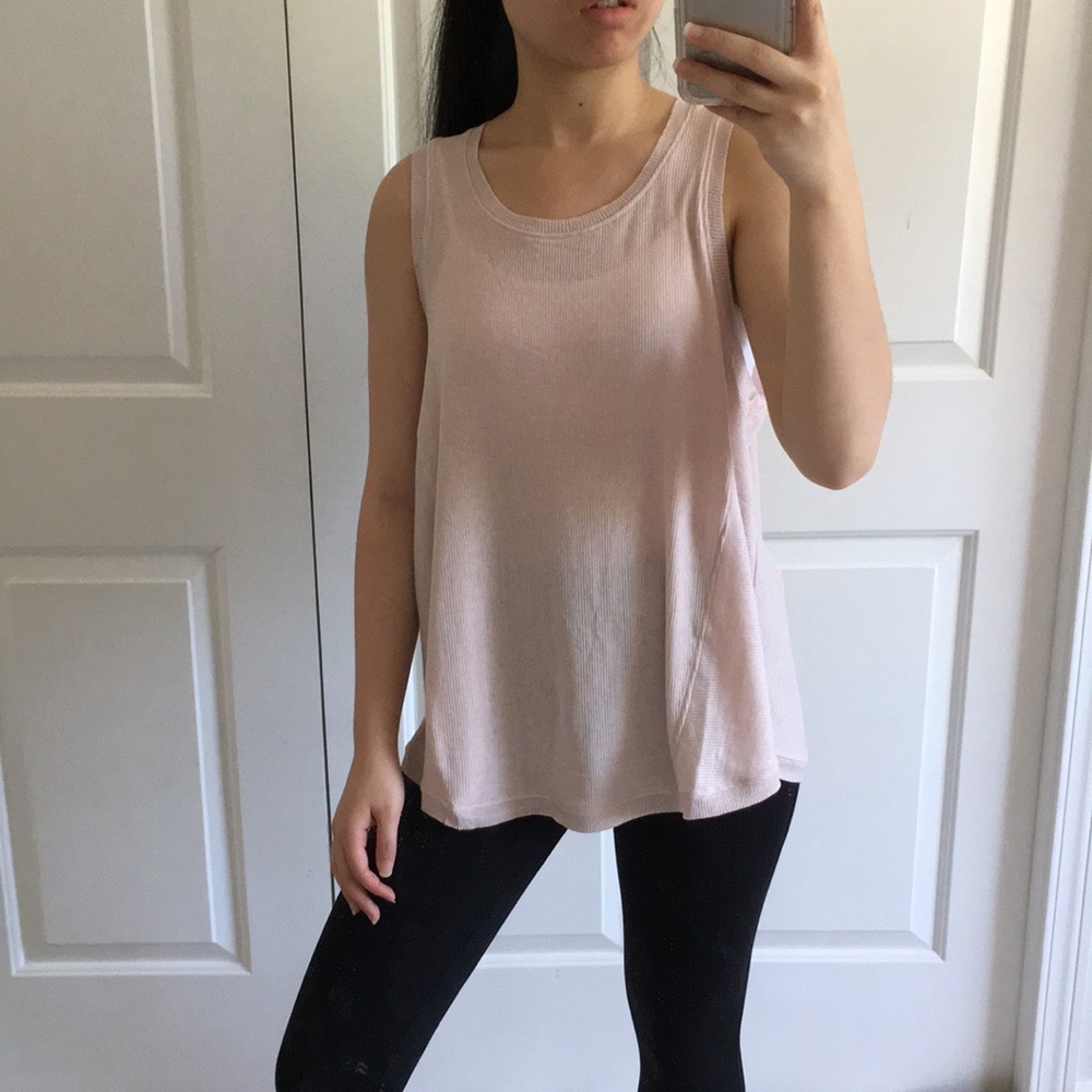 ❗️(LAST 3) CALM - Mauve Pink Ribbed Light Weight Muscle Lounge Tank Top
